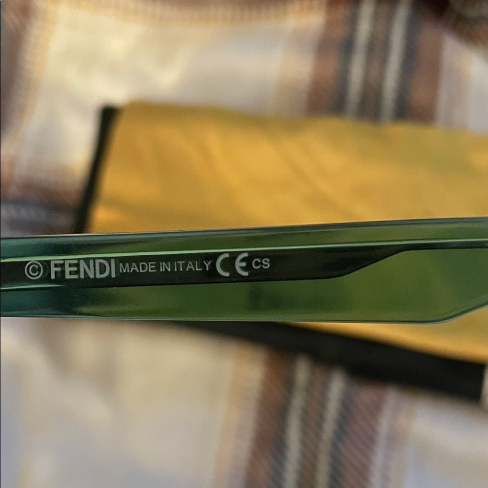 Fendi Glasses with Black Frame and Green Accents - Picture 4 of 4